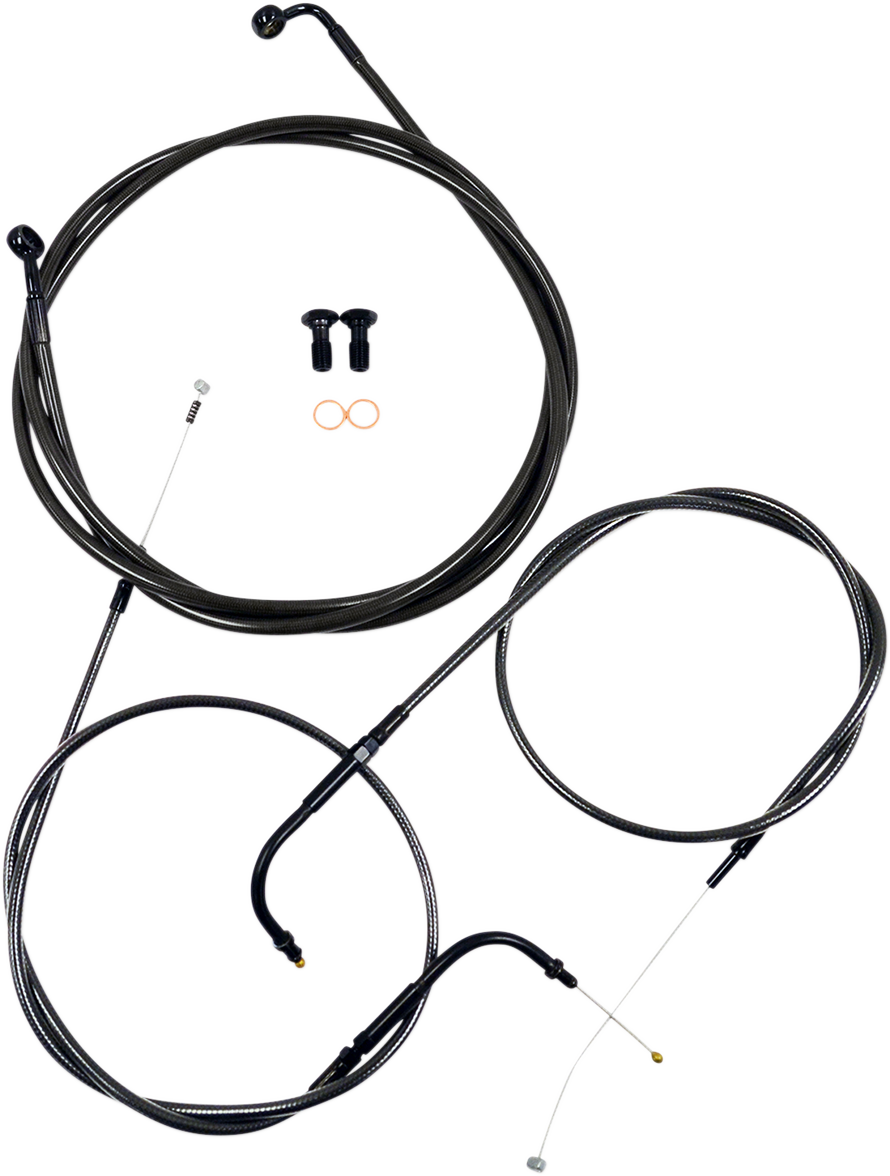 0610-1587 - LA CHOPPERS Handlebar Cable/Brake Line Kit - 15" - 17" Ape Hanger Handlebars - Midnight LA-8110KT-16M