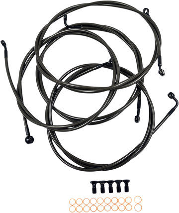 0610-1633 - LA CHOPPERS Handlebar Cable/Brake Line Kit - Mini Ape Hanger Handlebars - Midnight LA-8052KT-08M