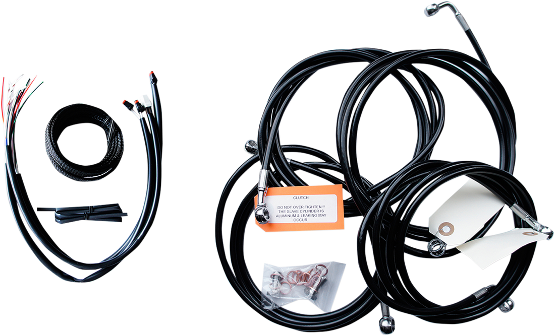 0610-1754 - LA CHOPPERS Handlebar Cable/Brake Line Kit - Complete - 12" - 14" Ape Hanger Handlebars - Black Vinyl LA-8053KT2-13B