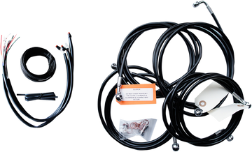 0610-1760 - LA CHOPPERS Handlebar Cable/Brake Line Kit - Complete - 18" - 20" Ape Hanger Handlebars - Black Vinyl LA-8053KT2-19B