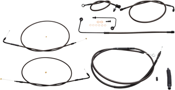 0610-1780 - LA CHOPPERS Handlebar Cable/Brake Line Kit - 12" - 14" Ape Hanger Handlebars - Midnight LA-8151KT-13M