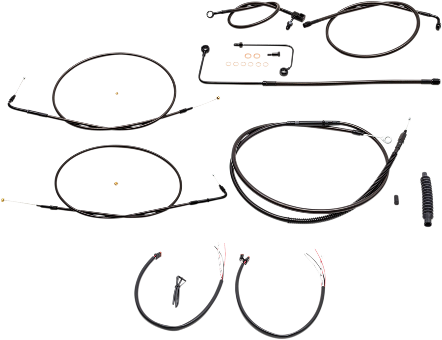 0610-1801 - LA CHOPPERS Cable Kit - 15" - 17" Ape Hanger Handlebars - Midnight LA-8151KT2A-16M