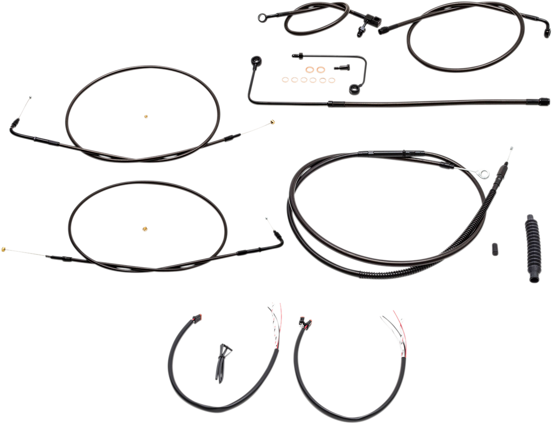 0610-1804 - LA CHOPPERS Cable Kit - 18" - 20" Ape Hanger Handlebars - Midnight LA-8151KT2A-19M
