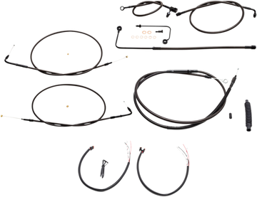0610-1804 - LA CHOPPERS Cable Kit - 18" - 20" Ape Hanger Handlebars - Midnight LA-8151KT2A-19M