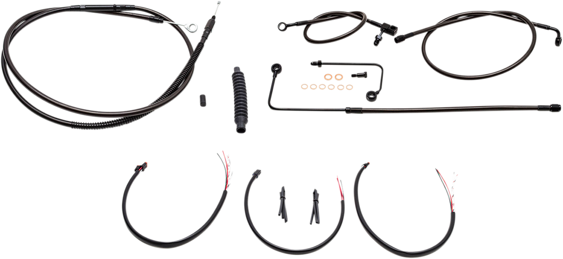 0610-1822 - LA CHOPPERS Cable Kit - 18" - 20" Ape Hanger Handlebars - Midnight LA-8151KT2B-19M