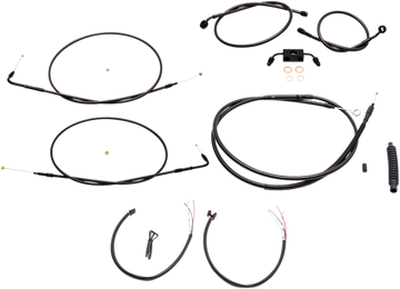 0610-1840 - LA CHOPPERS Cable Kit - 12" - 14" Ape Hanger Handlebars - Midnight LA-8211KT2-13M