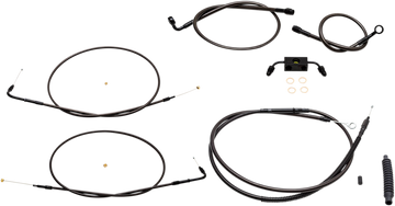 0610-1852 - LA CHOPPERS Handlebar Cable/Brake Line Kit - 12" - 14" Ape Hanger Handlebars - Midnight LA-8321KT-13M