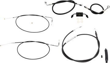 0610-1854 - LA CHOPPERS Handlebar Cable/Brake Line Kit - 15" - 17" Ape Hanger Handlebars - Black Vinyl LA-8321KT-16B