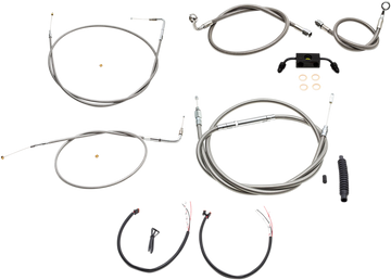 0610-1859 - LA CHOPPERS Handlebar Cable/Brake Line Kit - Complete - Mini Ape Hanger Handlebars - Stainless LA-8321KT2-08