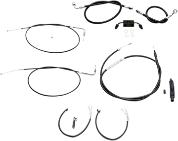 0610-1860 - LA CHOPPERS Handlebar Cable/Brake Line Kit - Complete - Mini Ape Hanger Handlebars - Black Vinyl LA-8321KT2-08B