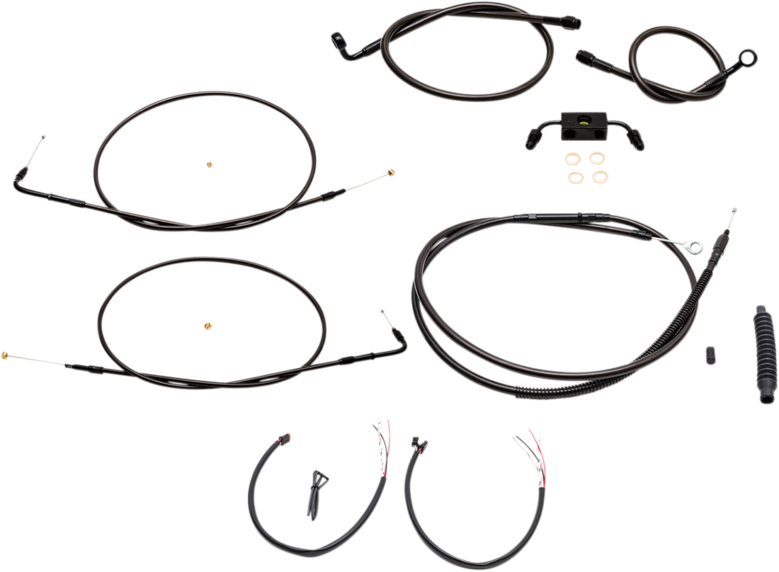 0610-1864 - LA CHOPPERS Cable Kit - 12" - 14" Ape Hanger Handlebars - Midnight LA-8321KT2-13M