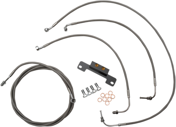 0662-0195 - LA CHOPPERS Handlebar Cable/Brake Line Kit  - Mini Ape Hanger Handlebars - Stainless Steel LA-8055KT-08