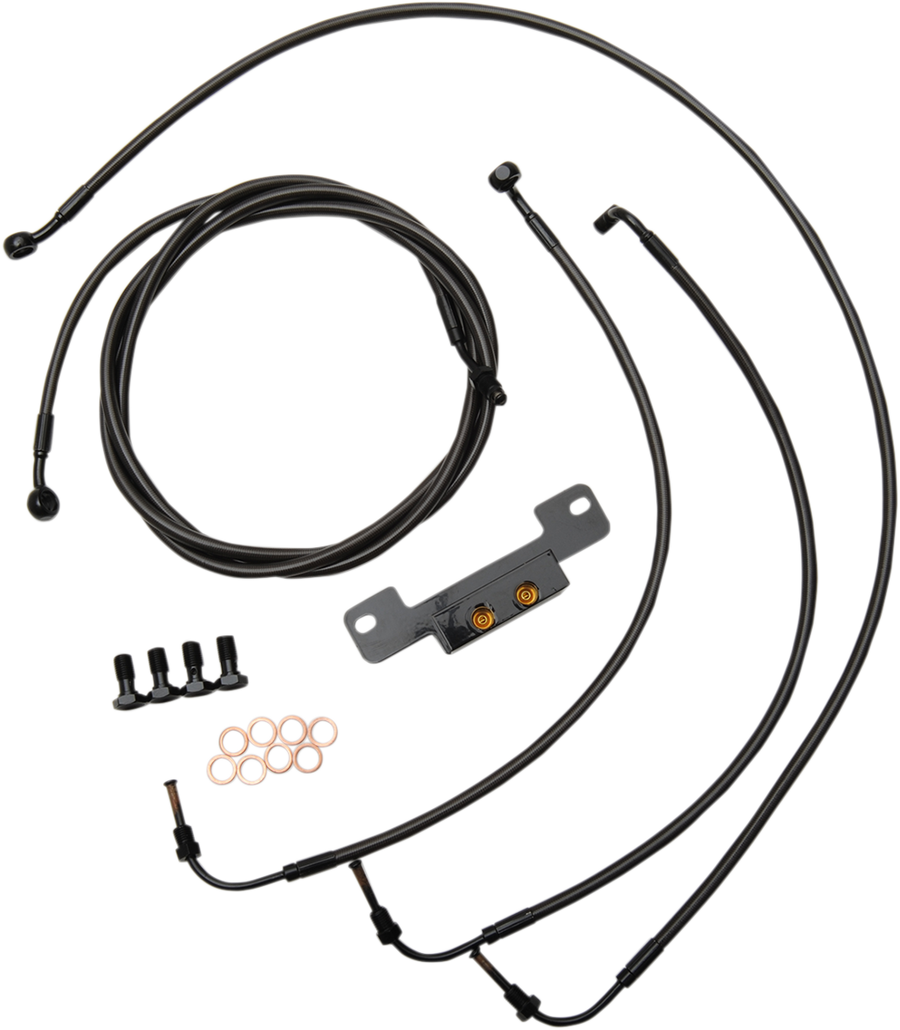 0662-0200 - LA CHOPPERS Handlebar Cable/Brake Line Kit - 12" - 14" Ape Hanger Handlebars - Midnight LA-8055KT-13M