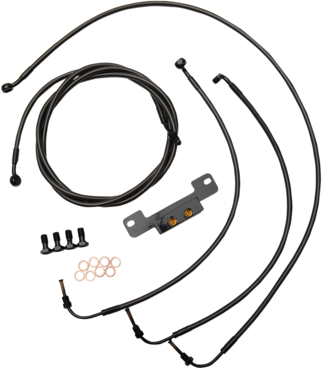 0662-0203 - LA CHOPPERS Handlebar Cable/Brake Line Kit - 15" - 17" Ape Hanger Handlebars - Midnight LA-8055KT-16M