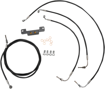 0662-0205 - LA CHOPPERS Handlebar Cable/Brake Line Kit - 18" - 20" Ape Hanger Handlebars - Black Vinyl LA-8055KT-19B