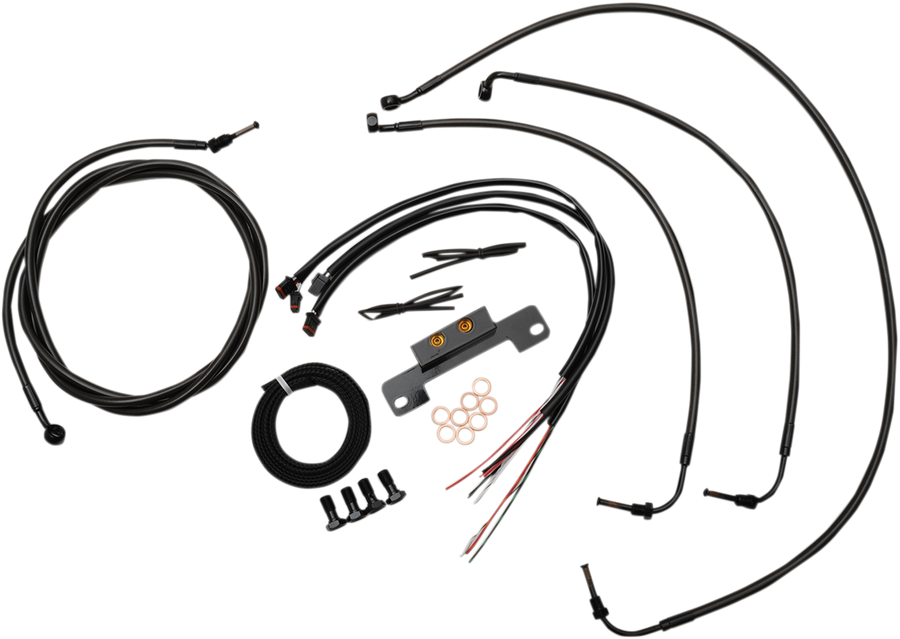0662-0218 - LA CHOPPERS Cable Kit - 18" - 20" Ape Hanger Handlebars - Midnight LA-8055KT2-19M