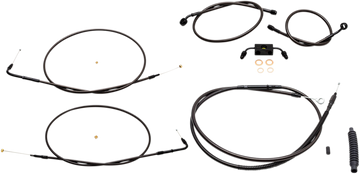 0662-0444 - LA CHOPPERS Handlebar Cable/Brake Line Kit - 18" - 20" Ape Hanger Handlebars - Midnight LA-8231KT-19M