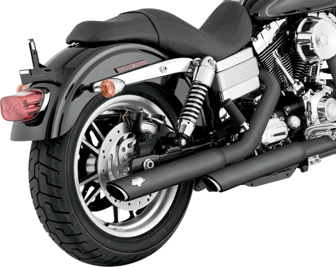 1801-0405 - VANCE & HINES Twin Slash Mufflers - Black 46837