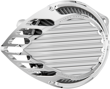 1010-2730 - ROUGH CRAFTS Finned Air Cleaner - Chrome RC-600-006