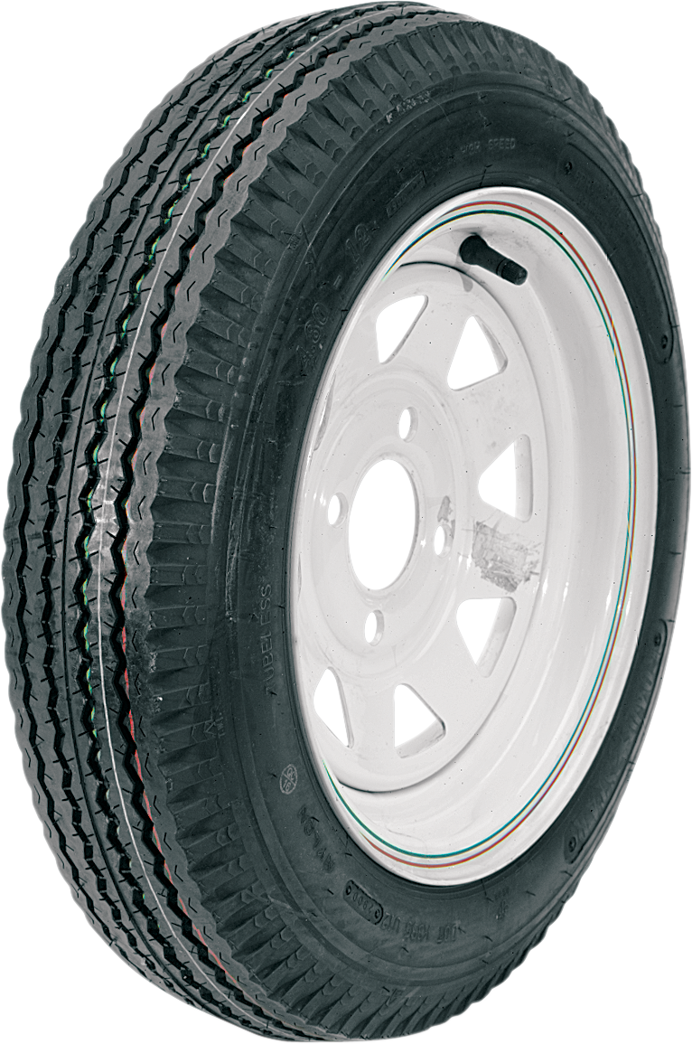 480124 - KENDA Tire/Wheel - Load Range B - 4.80-12 - 4 Hole - 4 Ply 30540