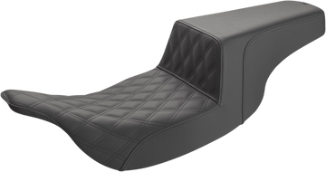 0801-1353 - SADDLEMEN Step-Up Seat - Front Lattice Stitch - Black 897-07-172