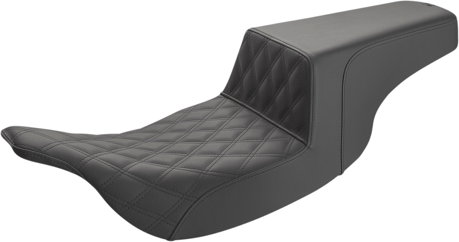 0801-1353 - SADDLEMEN Step-Up Seat - Front Lattice Stitch - Black 897-07-172