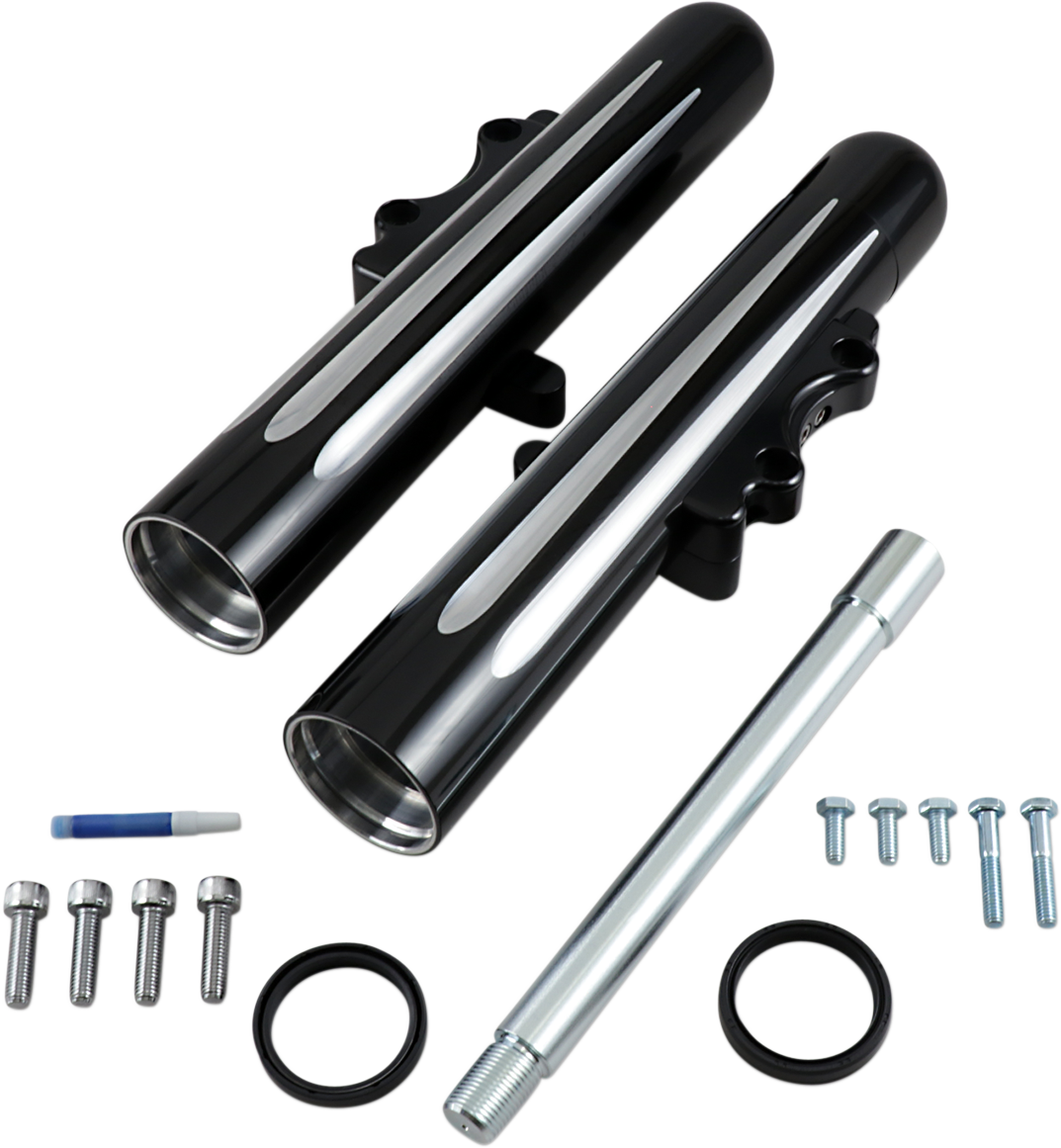 0403-0099 - ARLEN NESS Hot Legs Fork Legs - Dual Disc - Deep Cut - Black/Silver 40-512