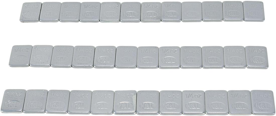 0365-0026 - K&L SUPPLY Wheel Weights - Steel - Stick-On - Silver - 36 Pack 32-2415
