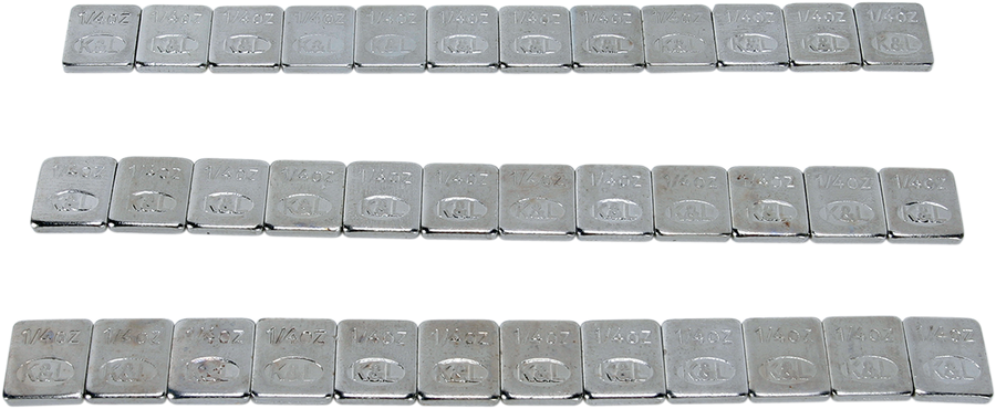 0365-0028 - K&L SUPPLY Wheel Weights - Steel - Stick-On - Chrome - 36 Pack 32-2434