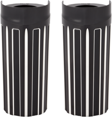 0406-0076 - ARLEN NESS 10-Gauge Fork Boot Covers - Black Anodized - +2" - FLHT 20-057