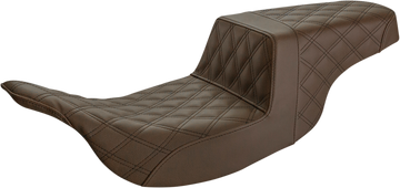 0801-1349 - SADDLEMEN Step-Up Seat - Full Lattice Stitch - Brown 897-07-175BR