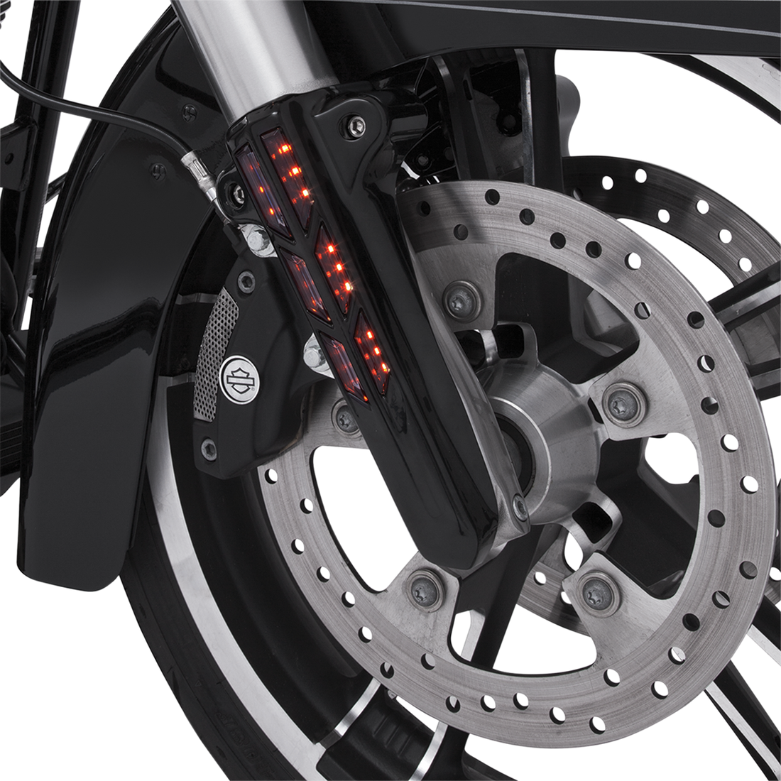 CIRO Forkini Lower Leg Covers - Gloss Black - With LEDs 43003