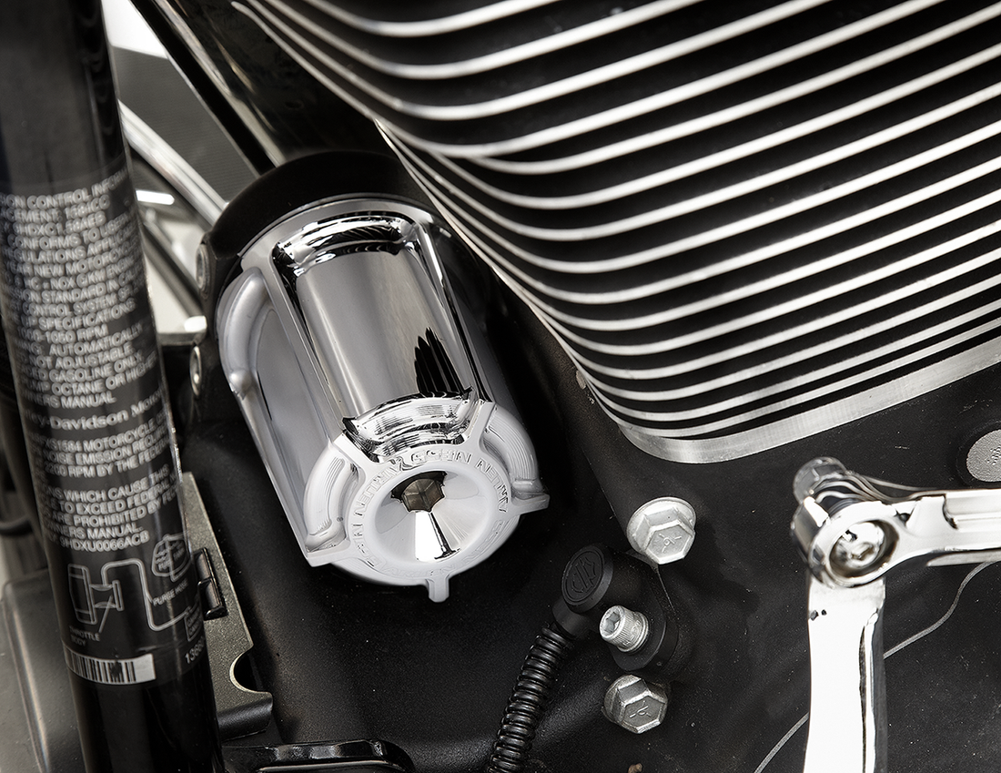 0712-0429 - ARLEN NESS Beveled Oil Filter - Chrome 03-462