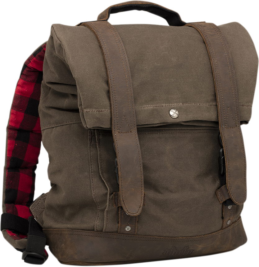 3517-0414 - BURLY BRAND Roll Top Backpack - Dark Oak B15-1020D