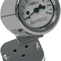 BARON Mini-Bullet Electronic Tachometer with 1" Bar Mount - Chrome - White Face - 3-3/8" L x 2-5/16" D BA-7573-00