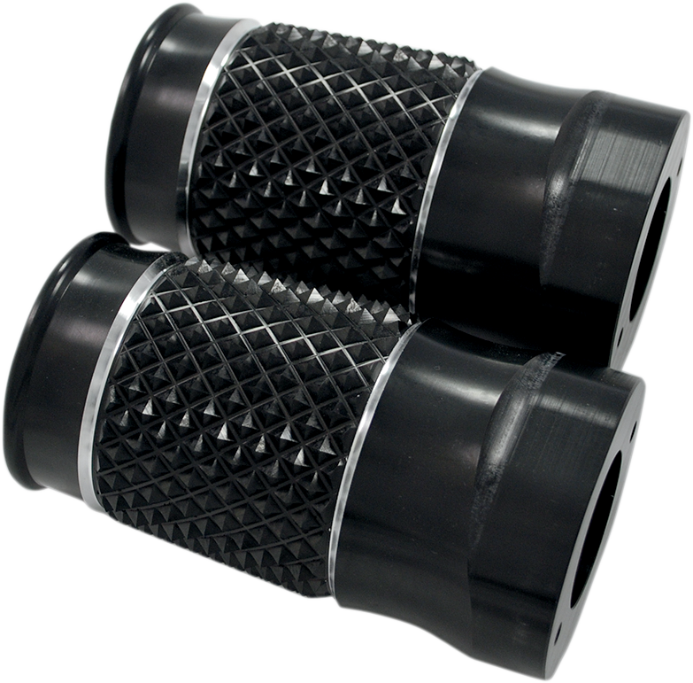 EDDIE TROTTA DESIGNS Fork Slider Covers - Cross-Cut Black Anodized TC-998B