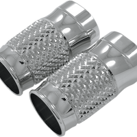 EDDIE TROTTA DESIGNS Fork Slider Covers - Cross-Cut Chrome TC-998