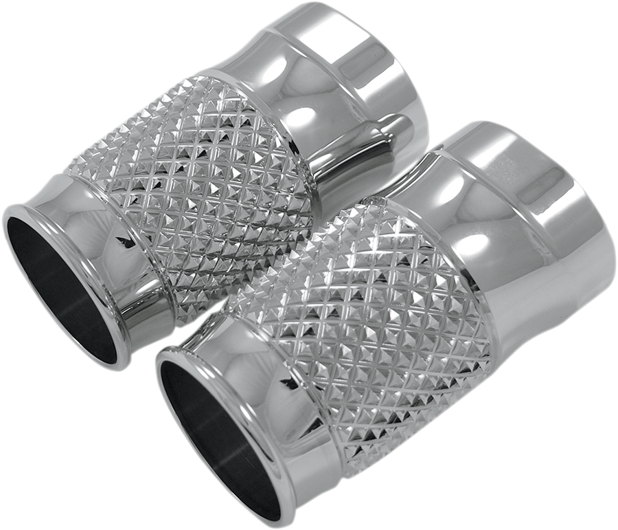 EDDIE TROTTA DESIGNS Fork Slider Covers - Cross-Cut Chrome TC-998