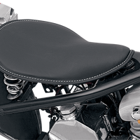DRAG SPECIALTIES Seat - Spring Solo - Low-Profile - Small - Black Leather/White Stitching 0806-0028