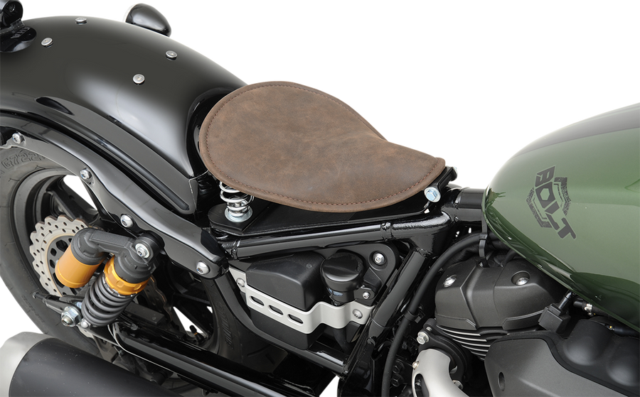DRAG SPECIALTIES Seat - Spring Solo - Low-Profile - Small - Distressed Brown Leather 0806-0039