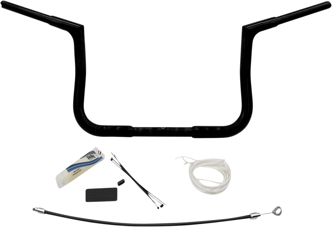 0601-5540 - FAT BAGGERS INC. Handlebar Kit - Flat Top - 10" - Black 709110-B