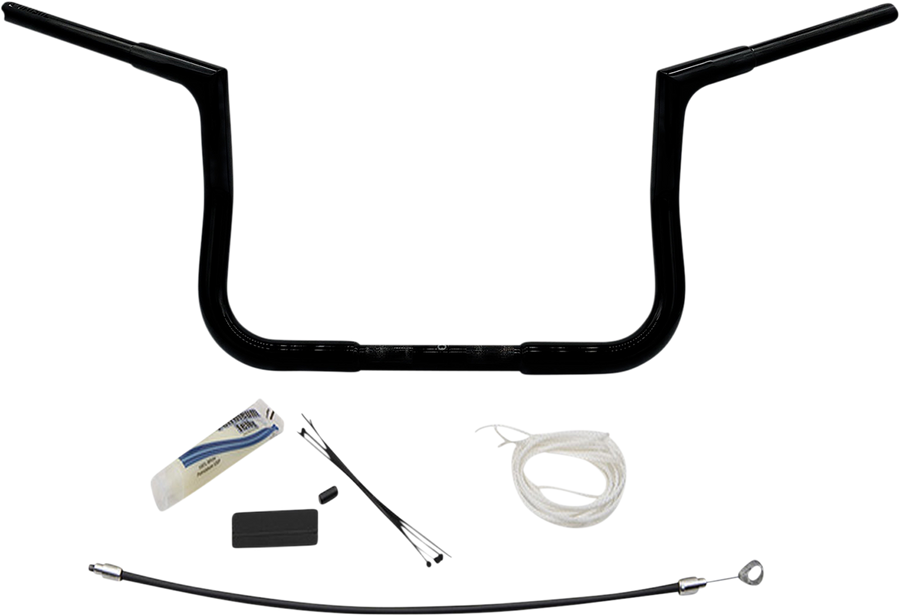 0601-5540 - FAT BAGGERS INC. Handlebar Kit - Flat Top - 10" - Black 709110-B