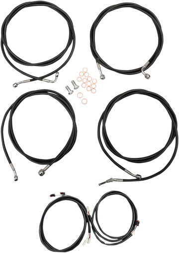 0662-0556 - LA CHOPPERS Cable Kit - Mini Ape Hanger Handlebars - Black LA-8054KT3-08B