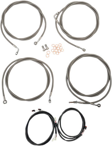0662-0564 - LA CHOPPERS Cable Kit - 18" - 20" Ape Hanger Handlebars - Stainless LA-8054KT3-19