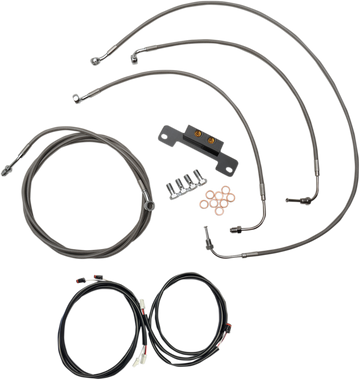 0662-0567 - LA CHOPPERS Cable Kit - 12" - 14" Ape Hanger Handlebars - Stainless LA-8055KT3-13