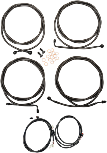 0662-0566 - LA CHOPPERS Cable Kit - 18" - 20" Ape Hanger Handlebars - Midnight LA-8054KT3-19M