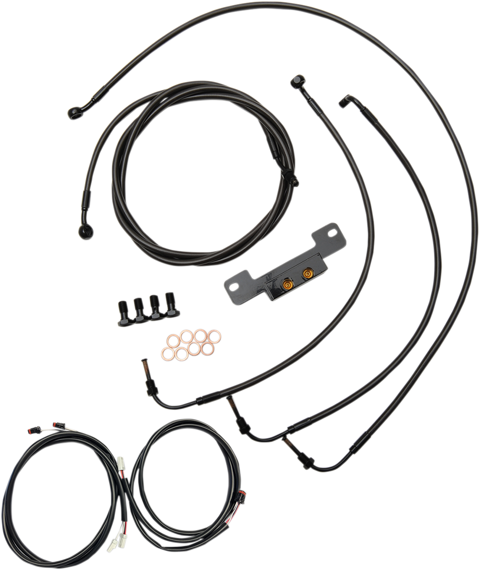 0662-0569 - LA CHOPPERS Cable Kit - 12" - 14" Ape Hanger Handlebars - Midnight LA-8055KT3-13M
