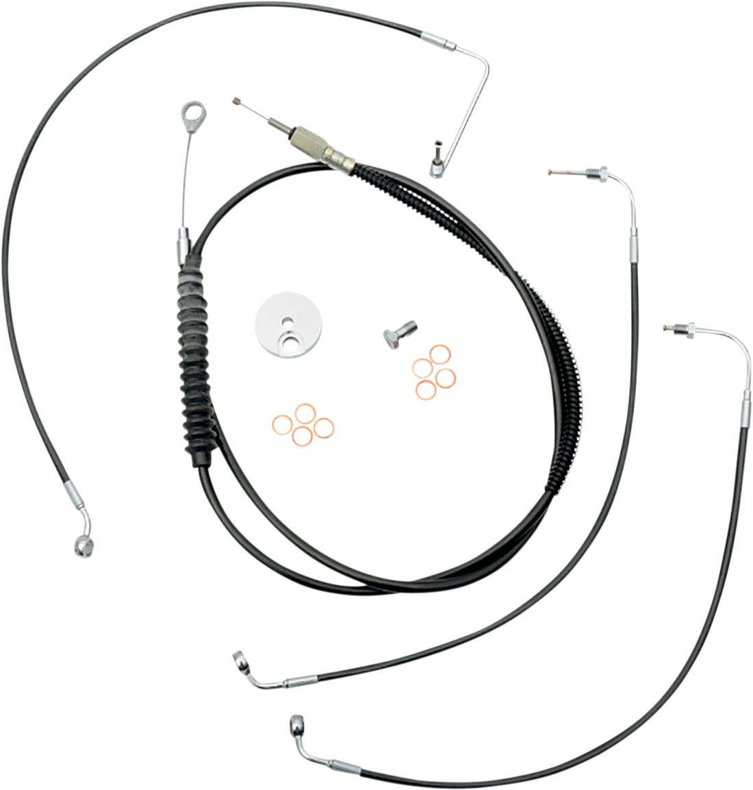 0662-0784 - LA CHOPPERS Handlebar Cable/Brake Line Kit - 12" - 14" Ape Hanger Handlebars - Black Vinyl LA-8154KT-13B
