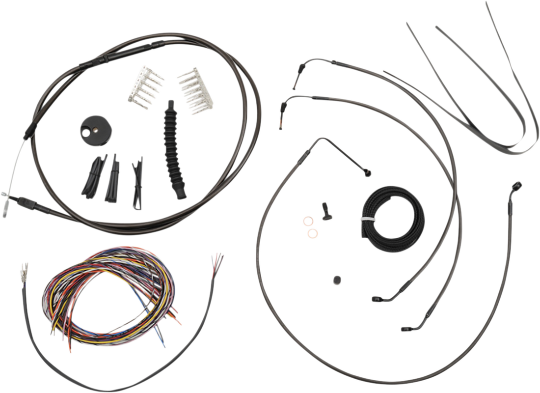 0662-0794 - LA CHOPPERS Cable Kit - Complete - Mini Ape Hanger Handlebars - Midnight LA-8154KT2-08M