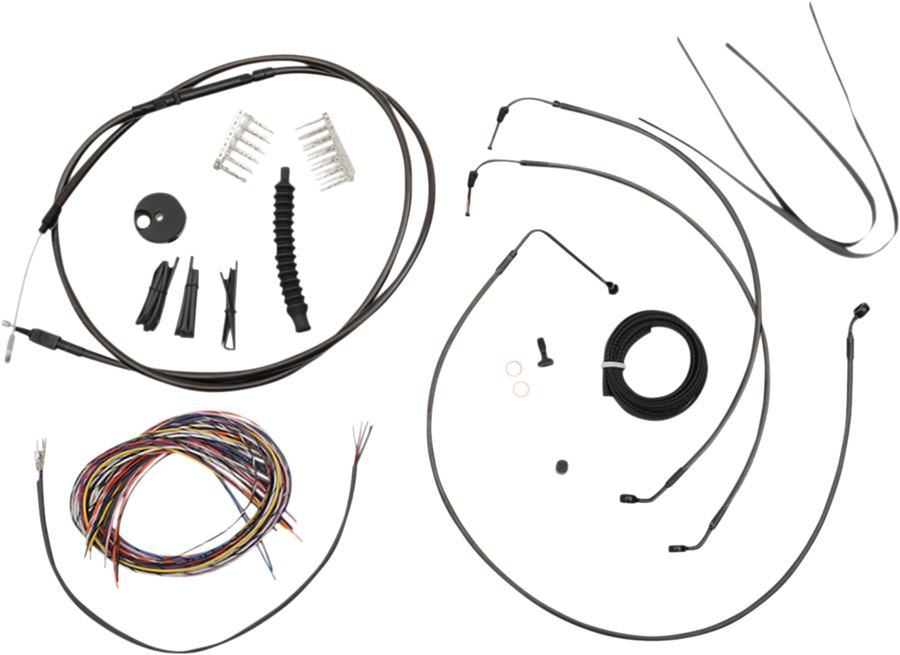 0662-0800 - LA CHOPPERS Cable Kit - 15" - 17" Ape Hanger Handlebars - Midnight LA-8154KT2-16M